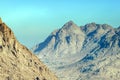 Beautiful mountain landscape, view from Mount Moses in Egypt on the Sinai Peninsula Royalty Free Stock Photo