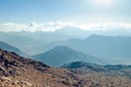 Beautiful mountain landscape, view from Mount Moses in Egypt on the Sinai Peninsula Royalty Free Stock Photo