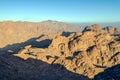 Beautiful mountain landscape, view from Mount Moses in Egypt on the Sinai Peninsula Royalty Free Stock Photo