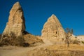 Mountain landscape. Mountain view in summer in Sunny weather. Goreme region, Cappadocia, Anatolia, Turkey Royalty Free Stock Photo