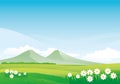 Beautiful mountain landscape view vector illustration Royalty Free Stock Photo