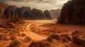 Beautiful mountain landscape in Wadi Rum, Jordan. ai generative Royalty Free Stock Photo