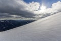 Beautiful mountain landscape. Winter Carpathian snow covered mountains view Royalty Free Stock Photo