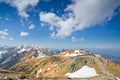 Beautiful mountain panorama of High Tatra Mountains in spring se Royalty Free Stock Photo