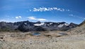 Beautiful mountain panorama with a view of the Piz Grialetsch and Piz Vadret with the glacier. Zernez Switzerland Royalty Free Stock Photo