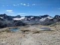 Beautiful mountain panorama with a view of the Piz Grialetsch and Piz Vadret with the glacier. Zernez Switzerland Royalty Free Stock Photo