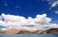 Beautiful mountain range along Pangong Lake, HDR