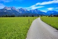 Scenic mountain view from the bike path - rocky mountain also known the steinernen meer