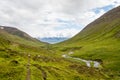 Beautiful mountain range and landscape near Dalvik in Iceland Royalty Free Stock Photo