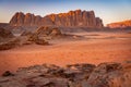 Beautiful mountain range in Wadi Rum, Jordan Royalty Free Stock Photo