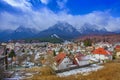 Beautiful mountain resort in Carpathians, Busteni. Royalty Free Stock Photo