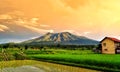 Beautiful mountain with rice fields stretch makes an amazing sight