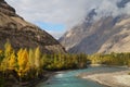 Beautiful mountain and river in Ghizer Valley,Northern Pakistan Royalty Free Stock Photo