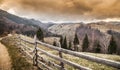 Beautiful mountain scene before a powerful storm Royalty Free Stock Photo