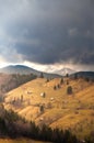 Beautiful mountain scene before a powerful storm Royalty Free Stock Photo