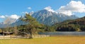 Beautiful mountain scenery, lake lautersee and karwendel Royalty Free Stock Photo