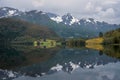 Beautiful mountain scenery and reflections in Lake in the western part of Norway. Royalty Free Stock Photo