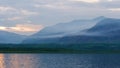 Beautiful mountain summer evening landscape Lake Baikal Royalty Free Stock Photo