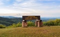 Beautiful mountain sunrise nature scene with wild mexican sunflower valley in Meahongson, Thailand. Royalty Free Stock Photo