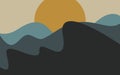 Beautiful Mountain Sunset Abstract Background Vector Royalty Free Stock Photo