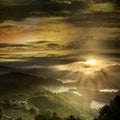 Beautiful mountain sunset scenery Royalty Free Stock Photo