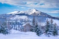 Beautiful mountain town on winter morning in Colorado.