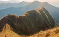 Beautiful mountain in sunset at Thong Pha Phum National Park Kanchanaburi of Thailand name Khao Chang Phuak Royalty Free Stock Photo