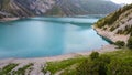 Beautiful mountain turquoise color lake Karasuu in Tian-Shan, Kyrgyzstan