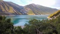 Beautiful mountain turquoise color lake Karasuu in Tian-Shan, Kyrgyzstan