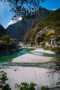 Karnaprayag Chamoli Uttarakhand - The Junction of Alaknanda and Pindari Rivers, march 2023 Royalty Free Stock Photo