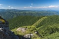 Beautiful mountain view from the entrances on the path to the Kozya Stena hut. The Troyan Balkan is exceptionally picturesque and