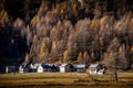 Beautiful mountain village autumn season Royalty Free Stock Photo