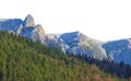 Beautiful mountainl landscape in Ceahlau, Romania. forest and isolated