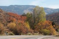 Beautiful mountains in Aspen on the Fall foliage season in September. Colorful trees in the mountains of Colorado state