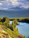 Canada, Banff National Park, Mountains Lake Scene Royalty Free Stock Photo