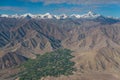 Beautiful mountains landscape of Leh in summer season, Ladakh region, Himalaya mountains range in India Royalty Free Stock Photo