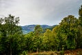 Beautiful mountains landscape from the top of the hill with fog Royalty Free Stock Photo