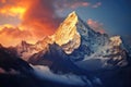 Beautiful mountains landscapes in Cordillera Blanca, Peru, South America, Mountain landscape at sunset in Himalayas, Nepal, Asia, Royalty Free Stock Photo