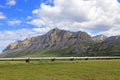 Beautiful mountains with oil pipeline along the famous Dalton Highway, leading from Fairbanks to Prudhoe Bay, Alaska, USA