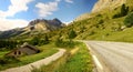 Wonderful mountains over beautiful alpine road on a sunny day, Briancon, France Royalty Free Stock Photo