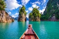 Beautiful mountains in Ratchaprapha Dam at Khao Sok National Park, Surat Thani Province, Thailand Royalty Free Stock Photo