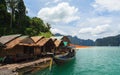 Beautiful mountains resort and river natural attractions in Ratchaprapha Dam at Khao Sok National Park