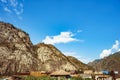 Beautiful mountainscape scenery blue sky