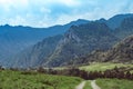 Beautiful mountainscape scenery blue sky