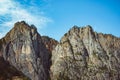 Beautiful mountainscape scenery blue sky