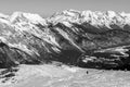 Beautiful mountaintops during winter