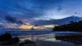 Beautiful moving clouds over ocean at sunset in Phuket, Thailand