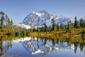 Beautiful Mt. Shuksan Reflecting on Picture Lake Royalty Free Stock Photo