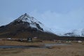 Farms at the Base of Mt Stapafell in Iceland