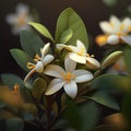 Beautiful muda jasmine exotic flowers AI Generated image